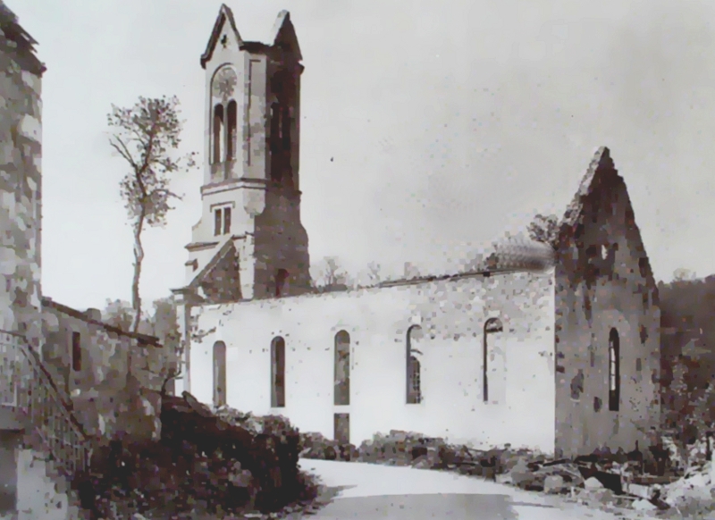 zerstörte kirche 1919